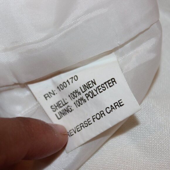 Sandro Vintage White Linen High Rise Straight Leg Trousers Pants Women's Size 12 - Picture 11 of 15